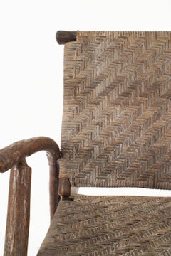 Set of 4 Old Hickory Woven Arm Chairs