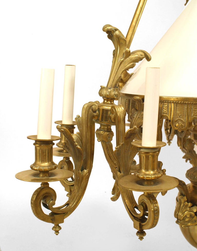 French Victorian Bronze Nine Light Converted Gas Chandelier For French Victorian Bronze Nine Light Converted Gas Chandelier In Good Condition For New