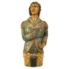 Figure de navire sculptée polychrome anglaise du 19ème siècle de Lord Nelson