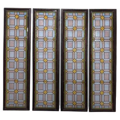 Used 4 American Victorian Stained Glass Windows