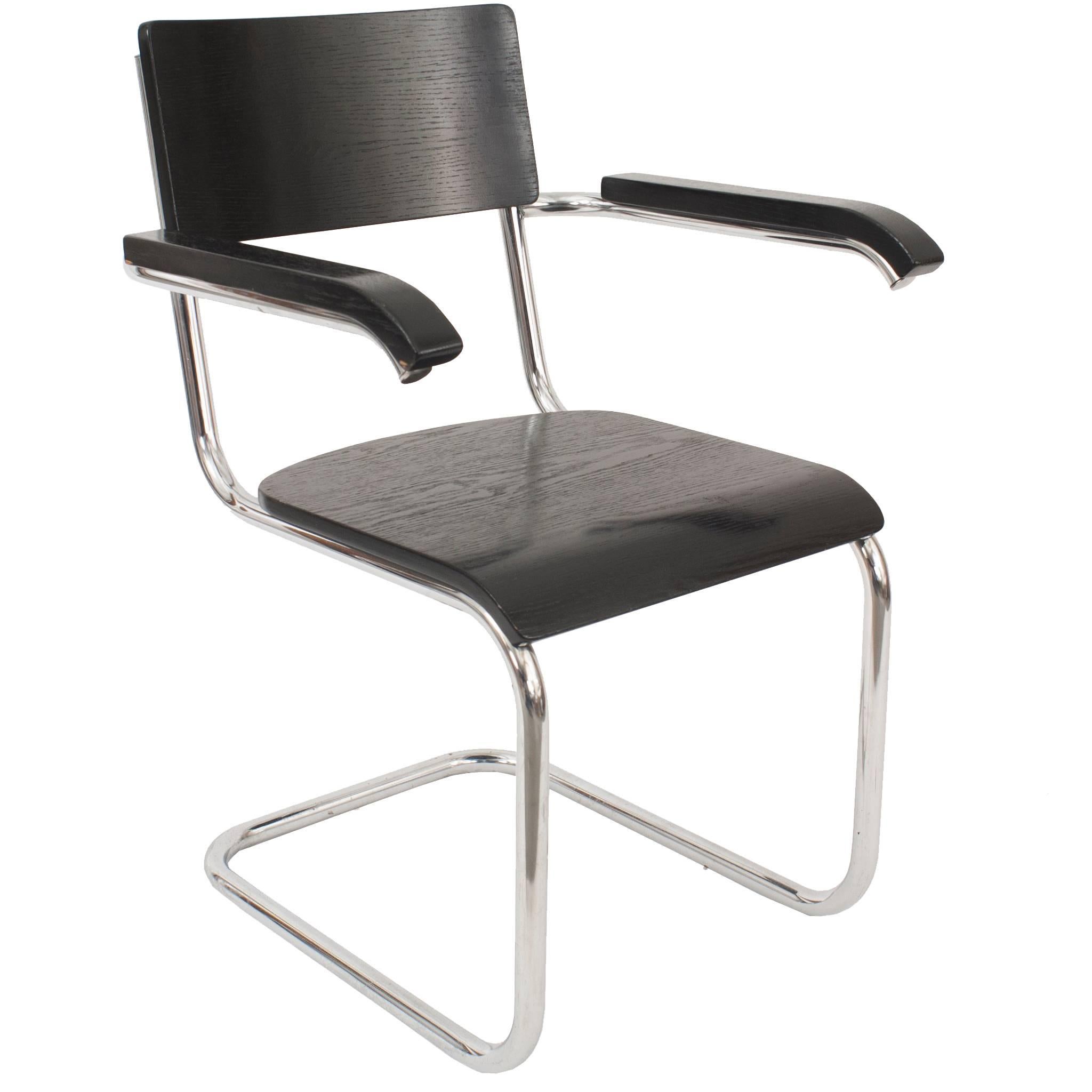Breuer for Thonet German Art Deco Lacquered Arm Chair For Sale