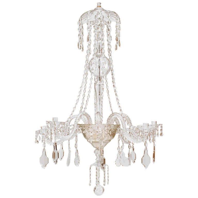 Continental Austrian Silver Gilt and Crystal Chandelier