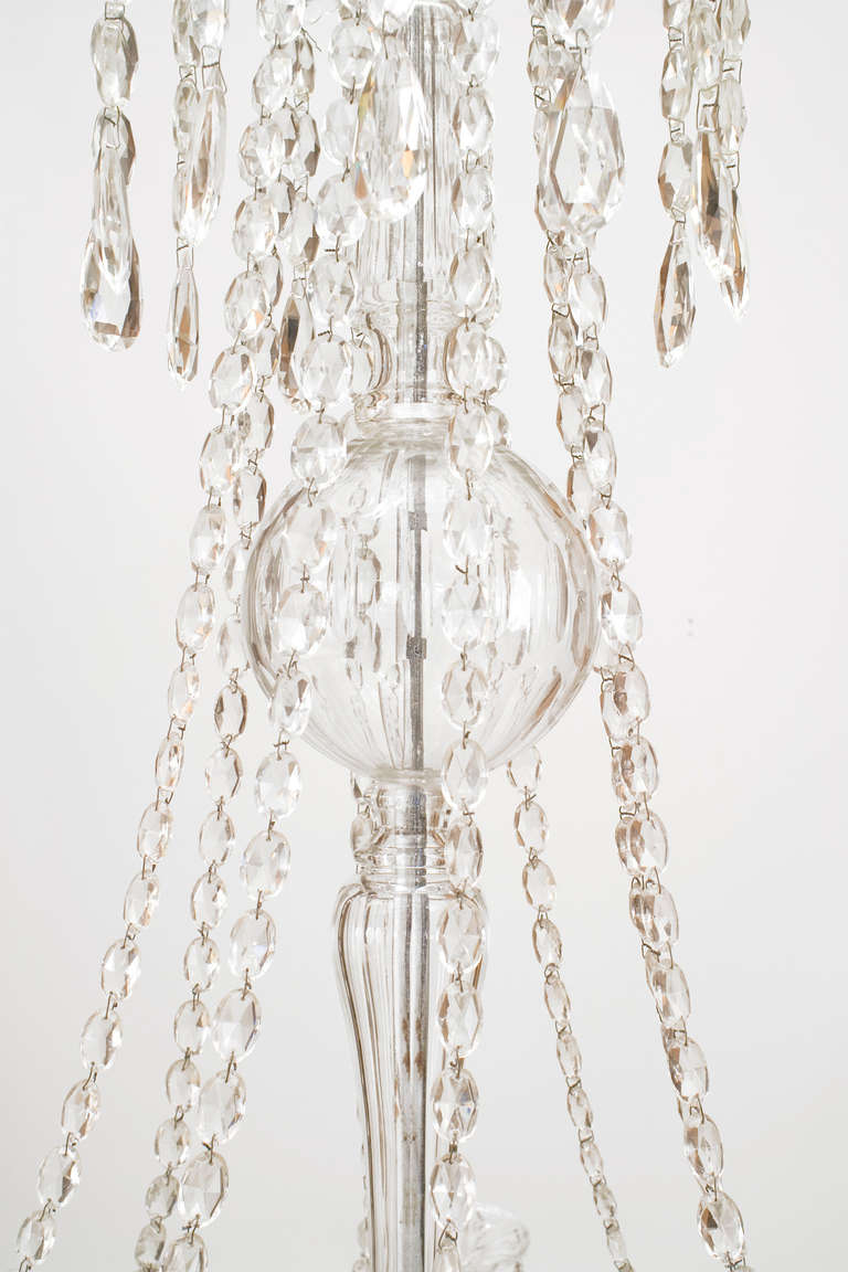 Neoclassical Continental Austrian Silver Gilt and Crystal Chandelier For Sale