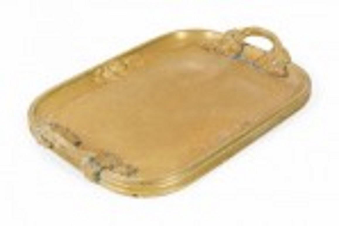 Art nouveau Plateau de service en bronze doré Art Nouveau français en vente