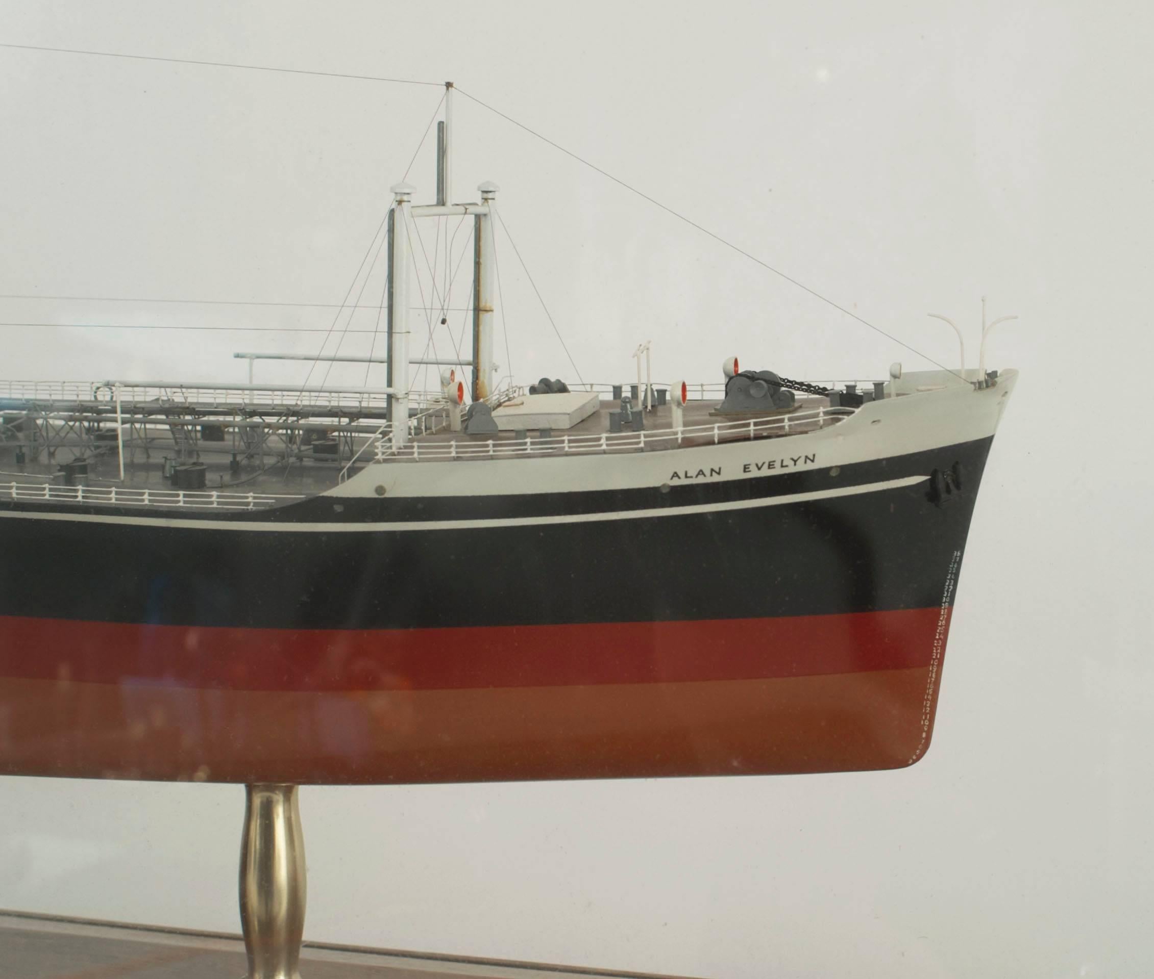 British 20th c. English Encased Model Ship by Alan Evelyn