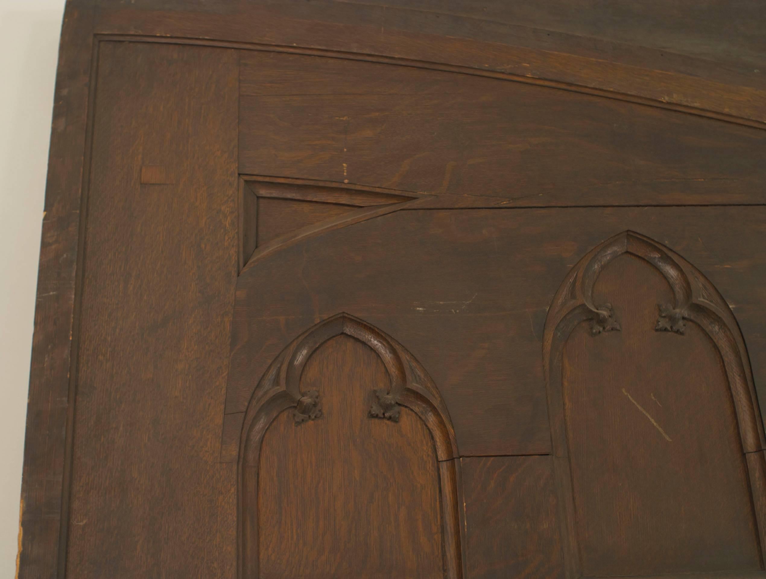 Pair of English Victorian Gothic Revival Oak Doors For Sale 2