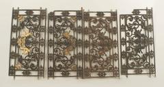 Four 19th Century Italian Neoclassical Style Low Iron Railings