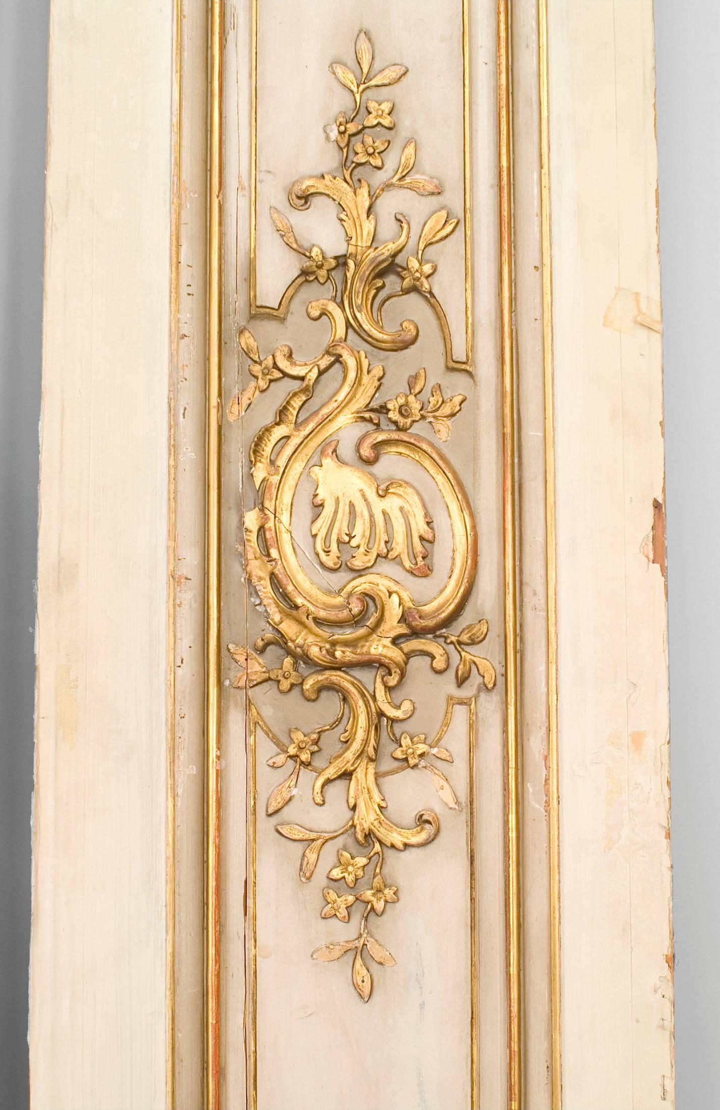 6 French Louis XV Style Gold and White Panels For Sale 3