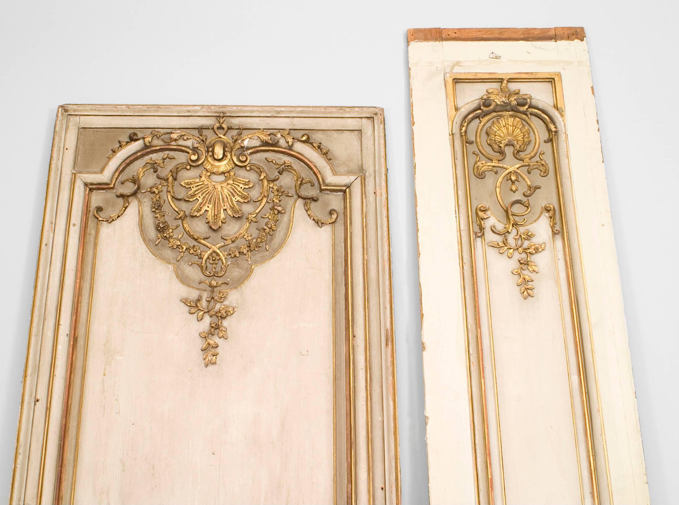 6 French Louis XV Style Gold and White Panels For Sale 4