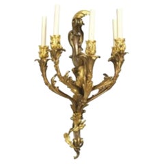 French Louis XV Style Gilt Bronze Wall Sconce