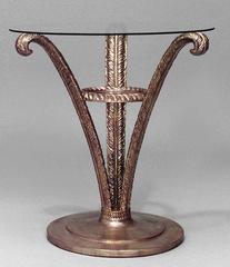 Pair of French Mid-Century Gilt Triple Plume End Tables