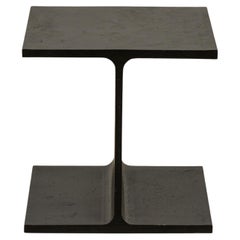 One Cast Iron 'I-Beam' End / Side Table (manner of Ward Bennett)