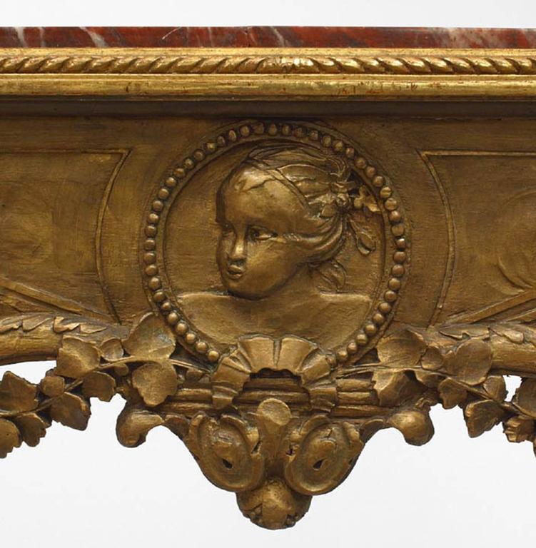 French Louis XVI Gilt Marble End Table In Good Condition For Sale In New York, NY