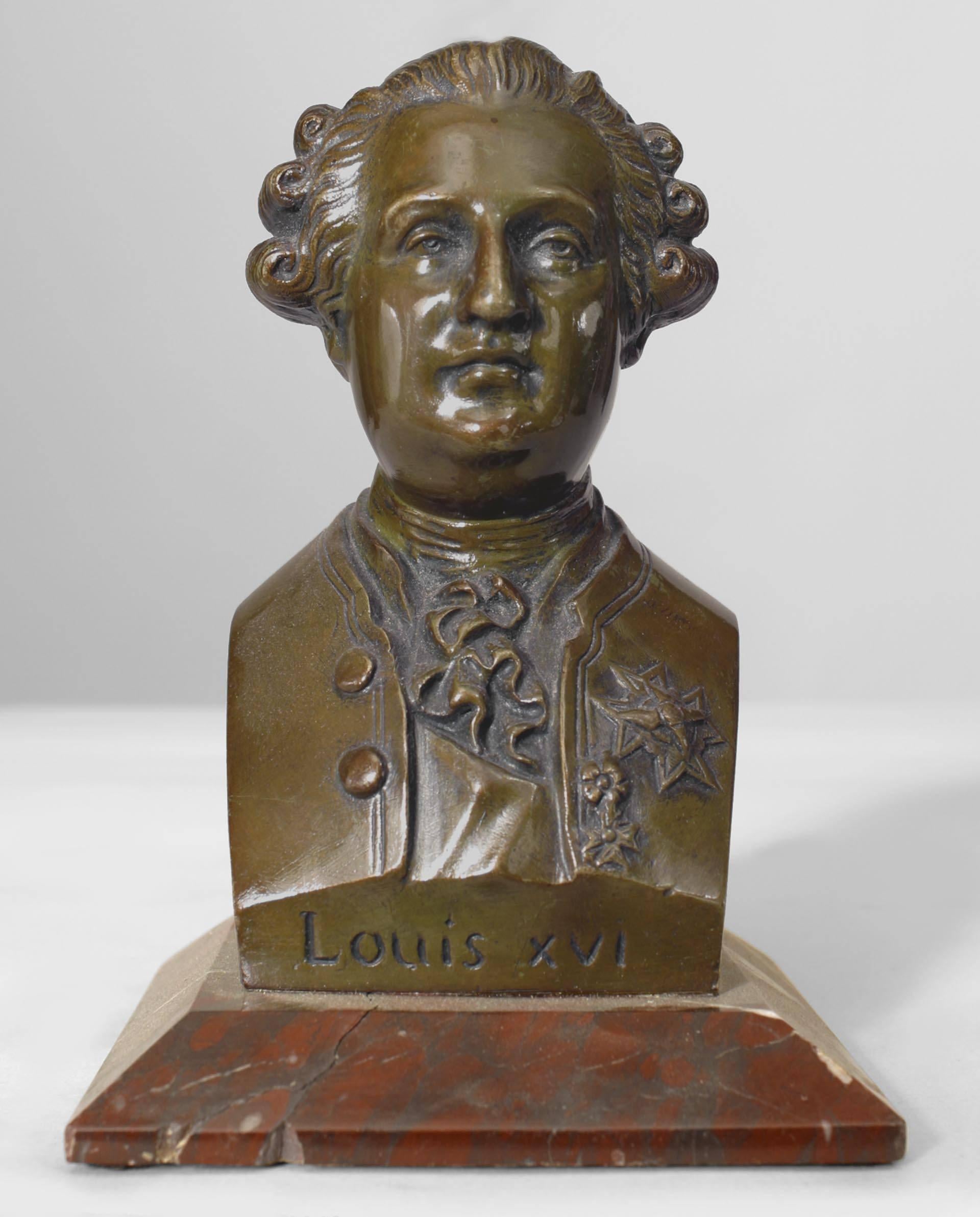 Napoleon III Pair of Victorian Bronze Louis XVI & Le Titien Busts For Sale