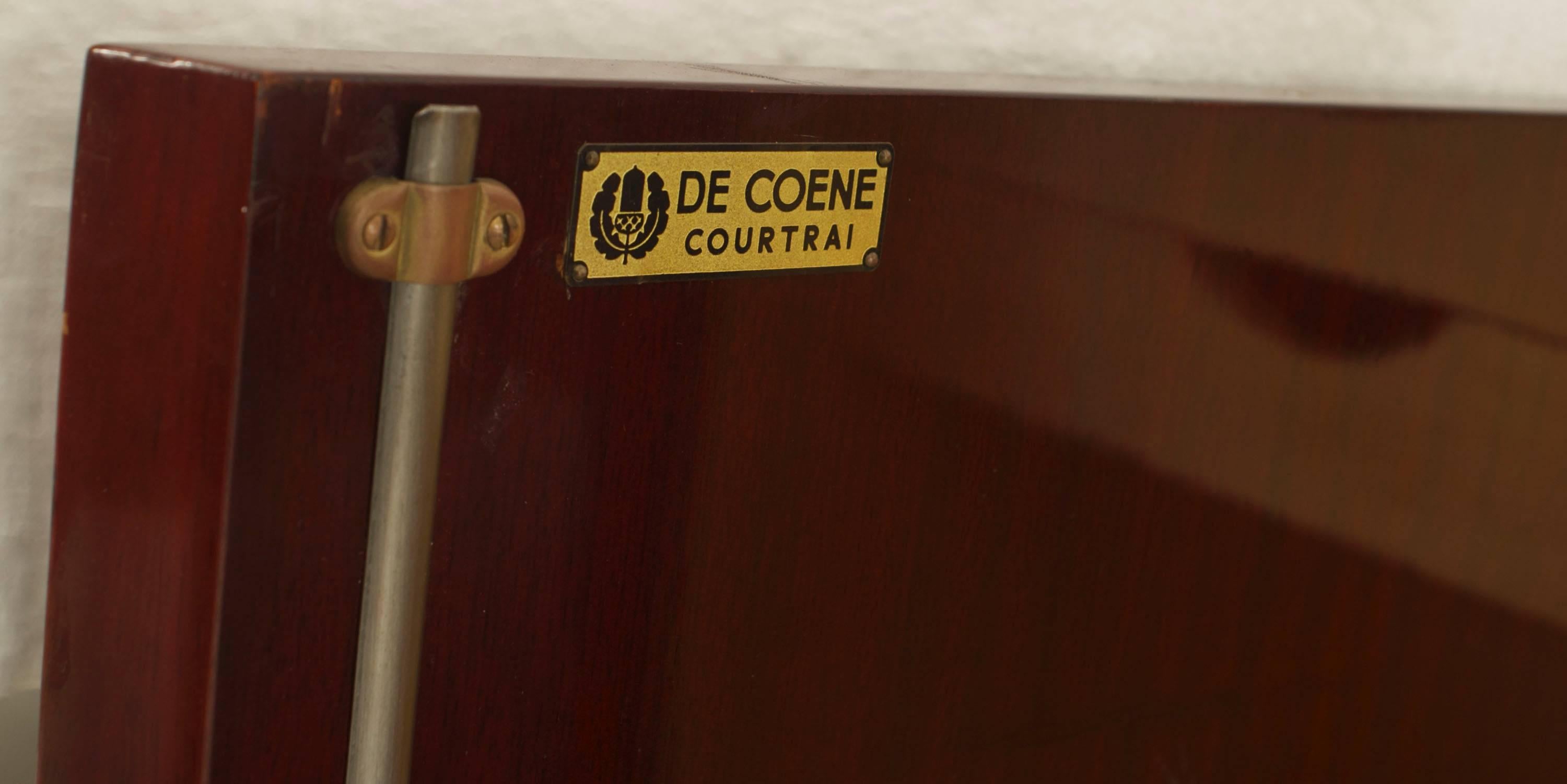 Belgium Art Deco Four-Door Mahogany Sideboard by De Coene Freres 2
