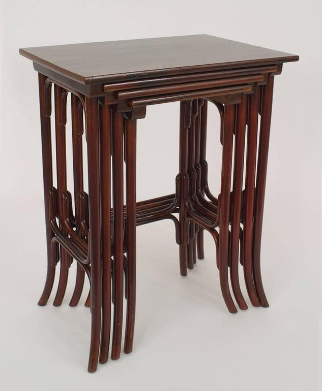 Beechwood Furniture Exterior austrian bentwood beechwood stained mahogany nest of four tables Beechwood Furniture Exterior austrian bentwood beechwood stained mahogany nest of four tables