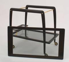 Italian Mid-Century Walnut Bar Cart by Ico Parisi