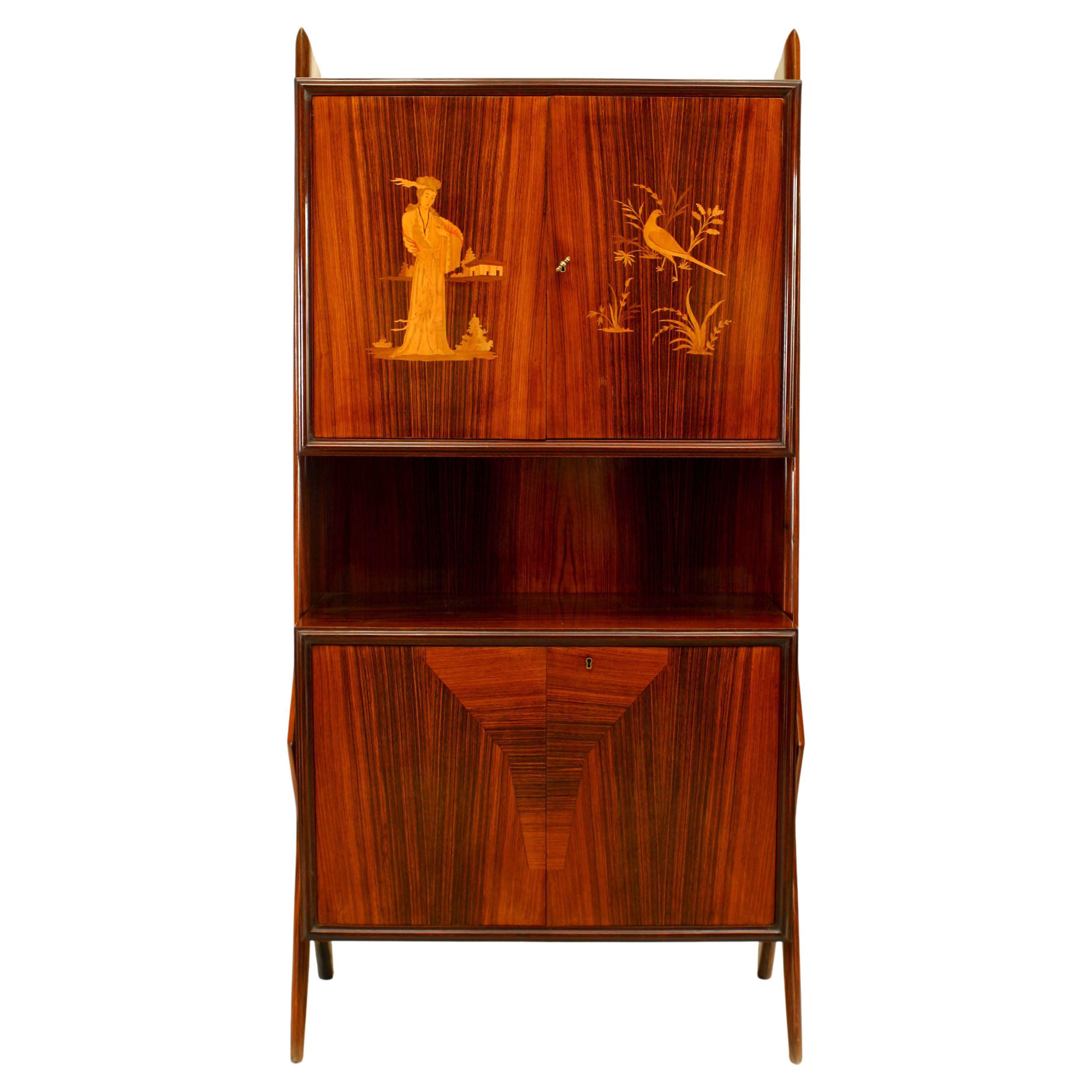 Mid-Century Italian Ico Parisi Italian Rosewood Cabinet For Sale