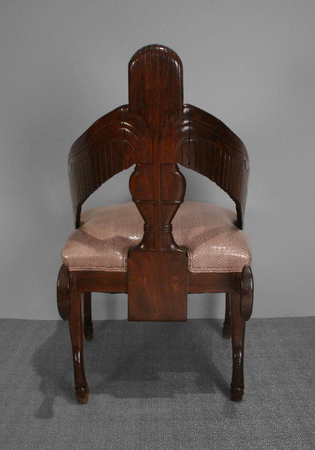 Three Important Egyptian Style English Mahogany Chairs For Sale at 1stdibs