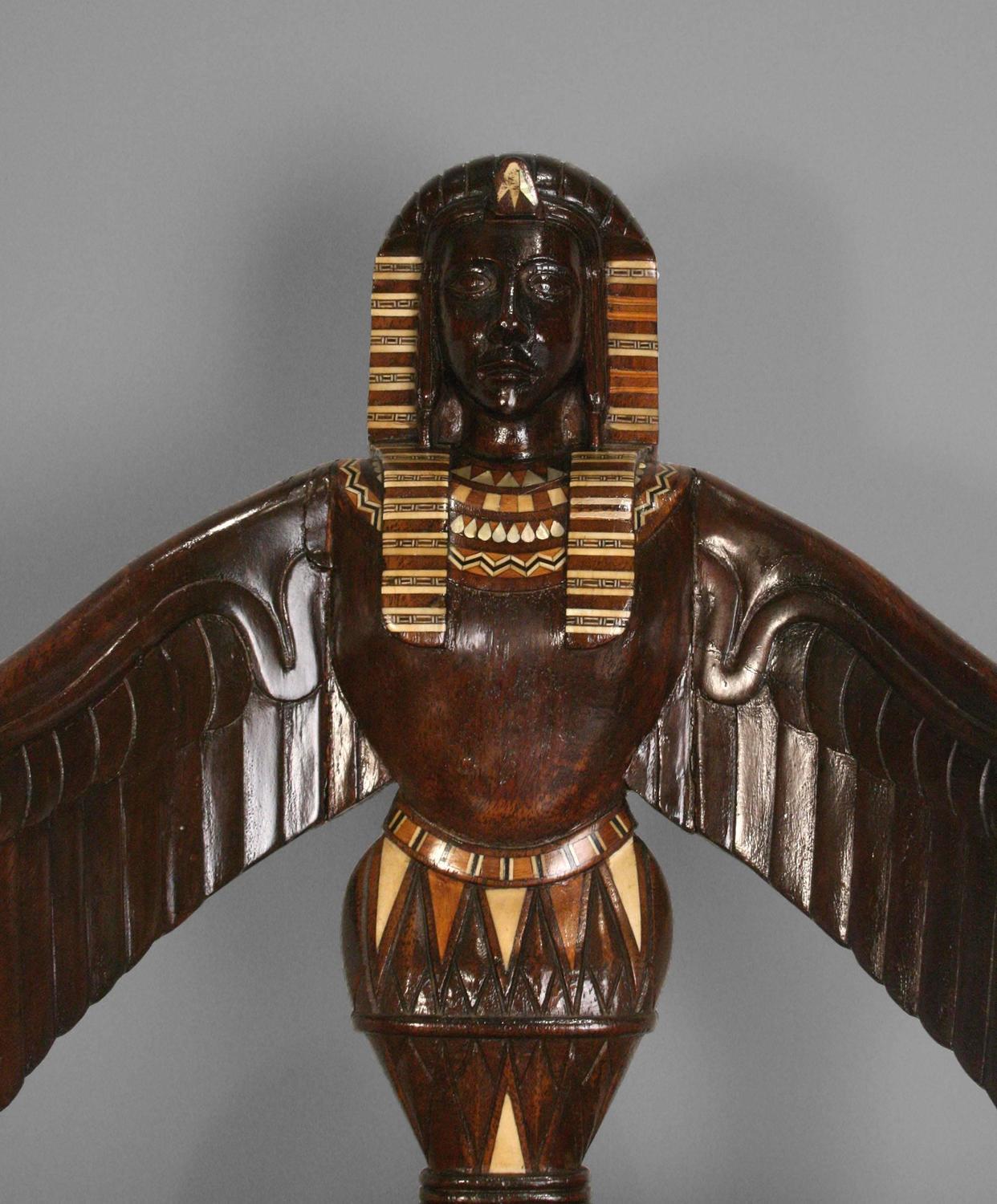 Three Important Egyptian Style English Mahogany Chairs For Sale at 1stdibs