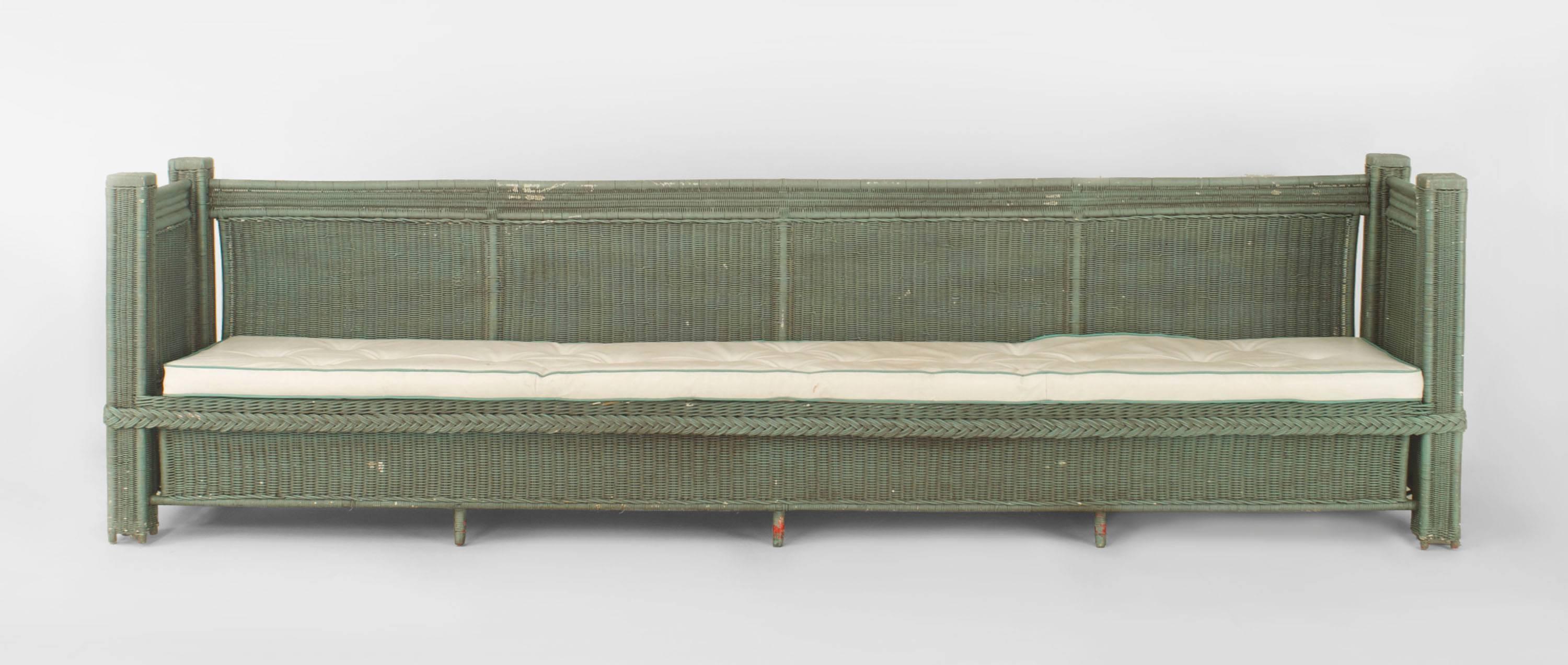 Mission American Green Oversized Painted Settee