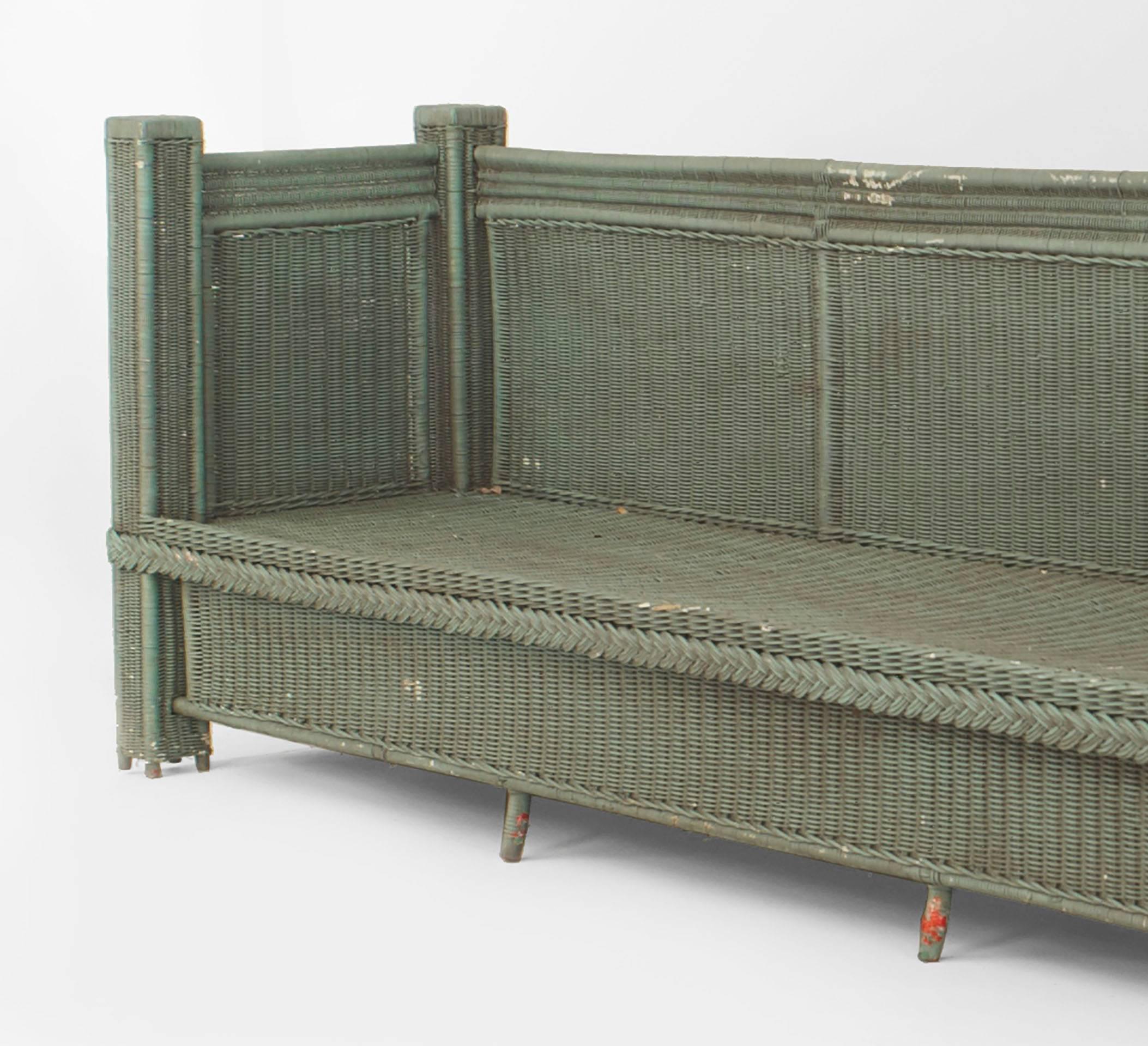 20th Century American Green Oversized Painted Settee