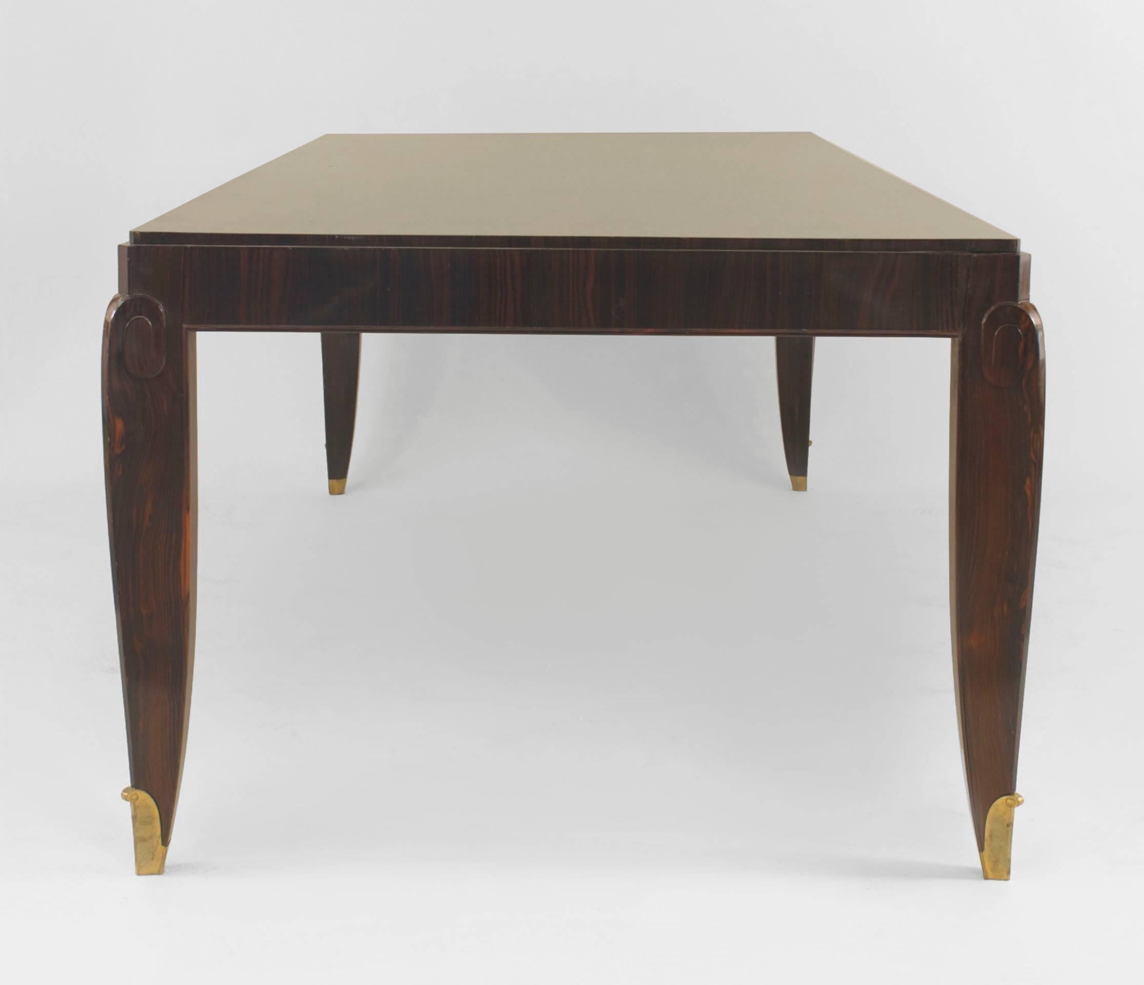 French Art Deco Palisander Wood Dining Table In Good Condition For Sale In New York, NY