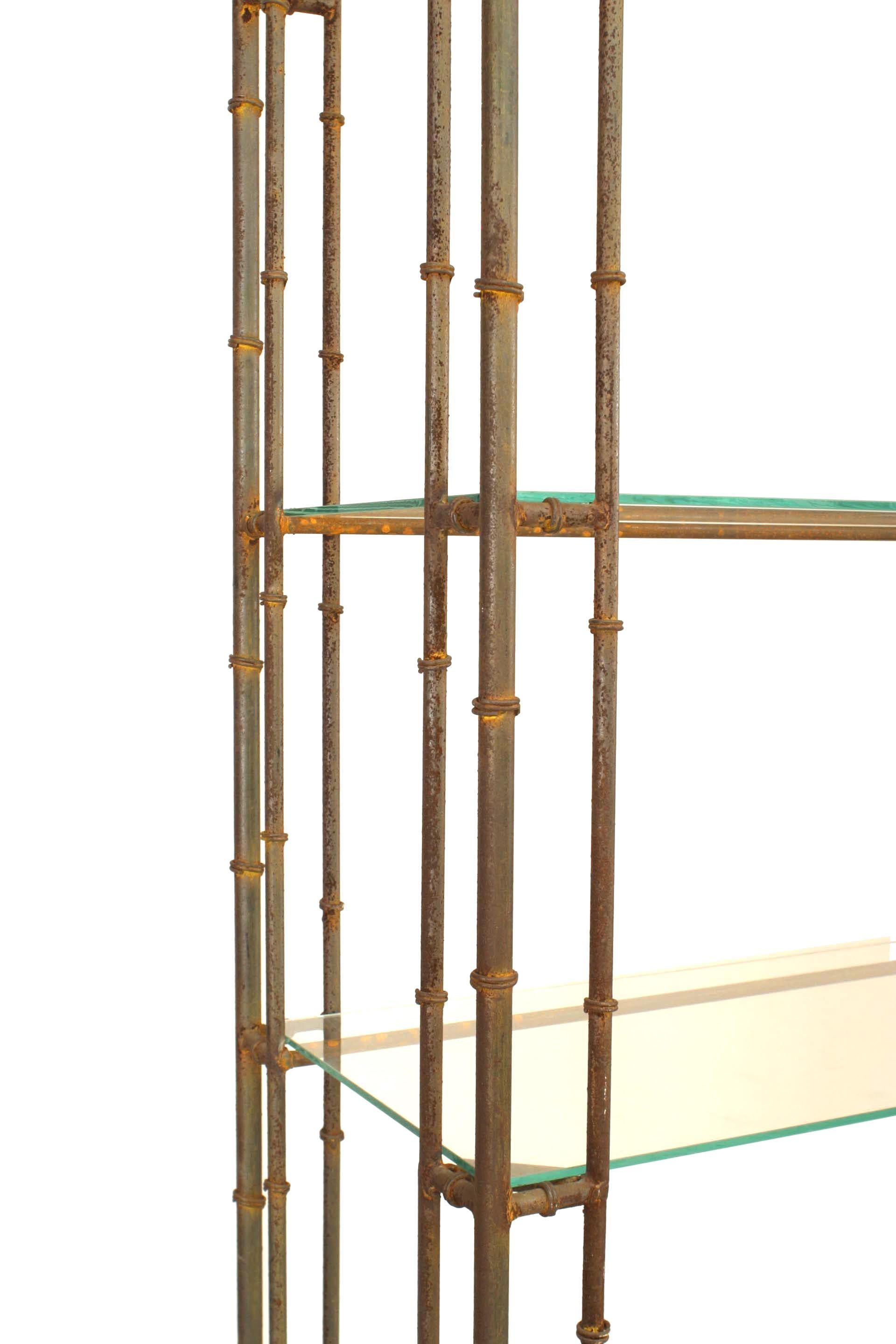 A Pair of Regency Style Faux Bamboo Etagères In Good Condition In New York, NY
