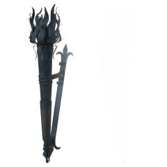Italian Renaissance Style Wrought Iron Torch Sconce