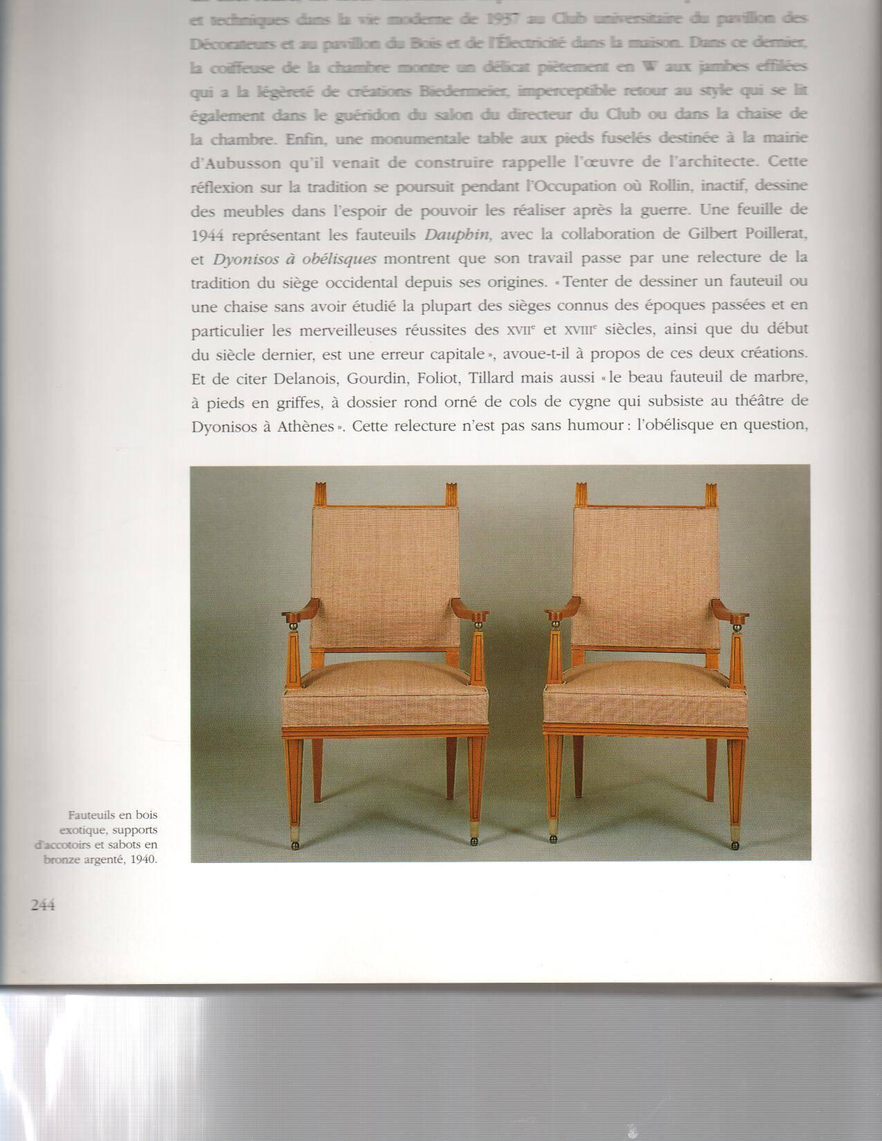Pair French Mid-century Arm Chairs, Attrib. to Lucien Rollin 2
