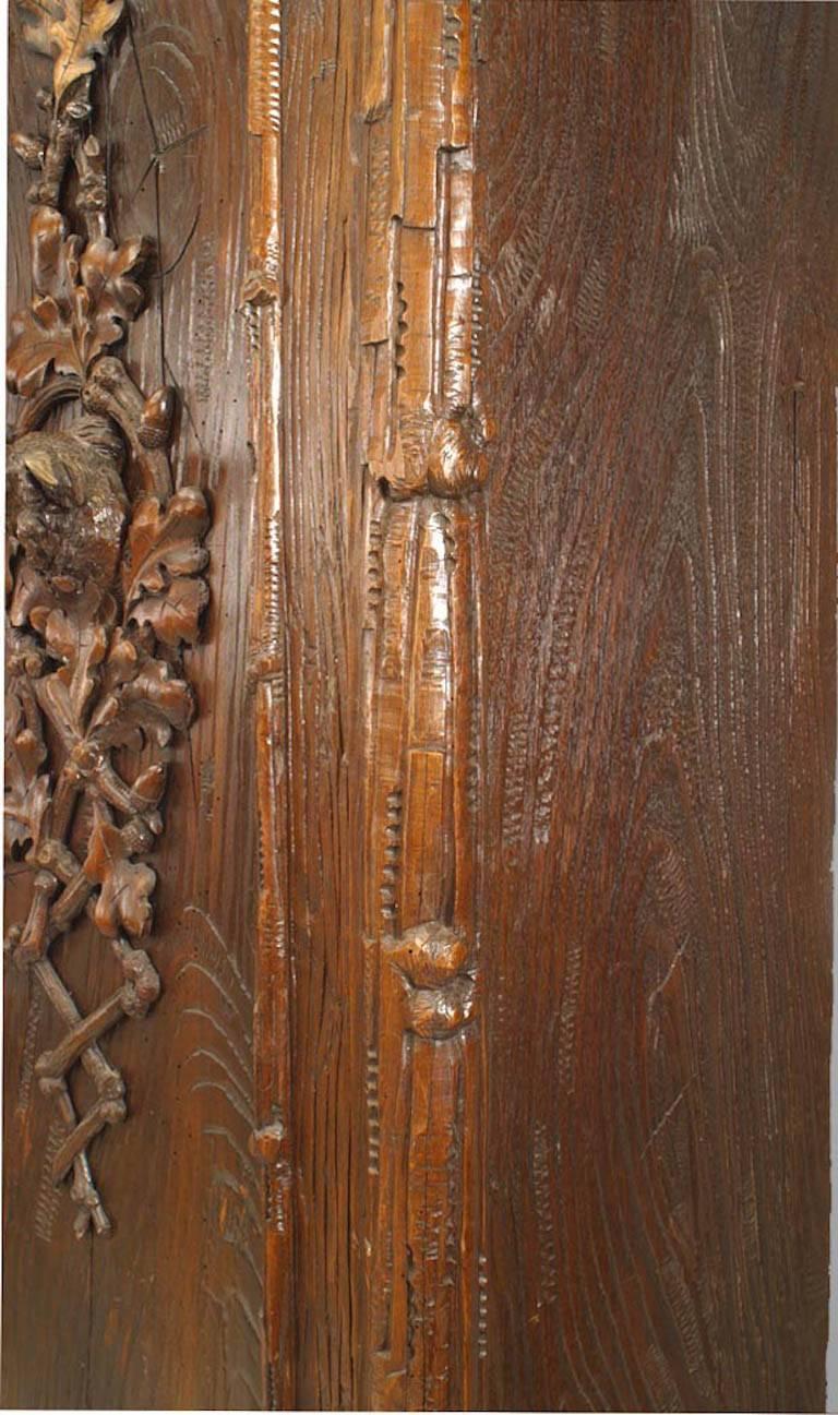 Rustic Black Forest Walnut Carved Animal Head Armoire For Sale 4