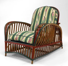 American Art Deco Heywood Wakefield 3-Piece Living Room Salon Set