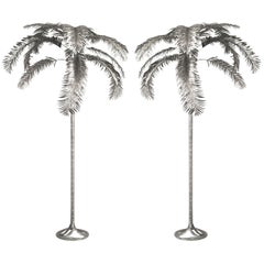 Pair of Monumental Aluminum Palm Trees by Arthur Court