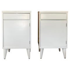 Glossy White Cabinets / Nightstands, A Pair