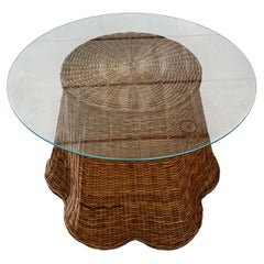 Tavolo in rattan Tromp L'œil "Ghost" + Tavolo da pranzo rotondo in vetro o tavolo da gioco surrealista
