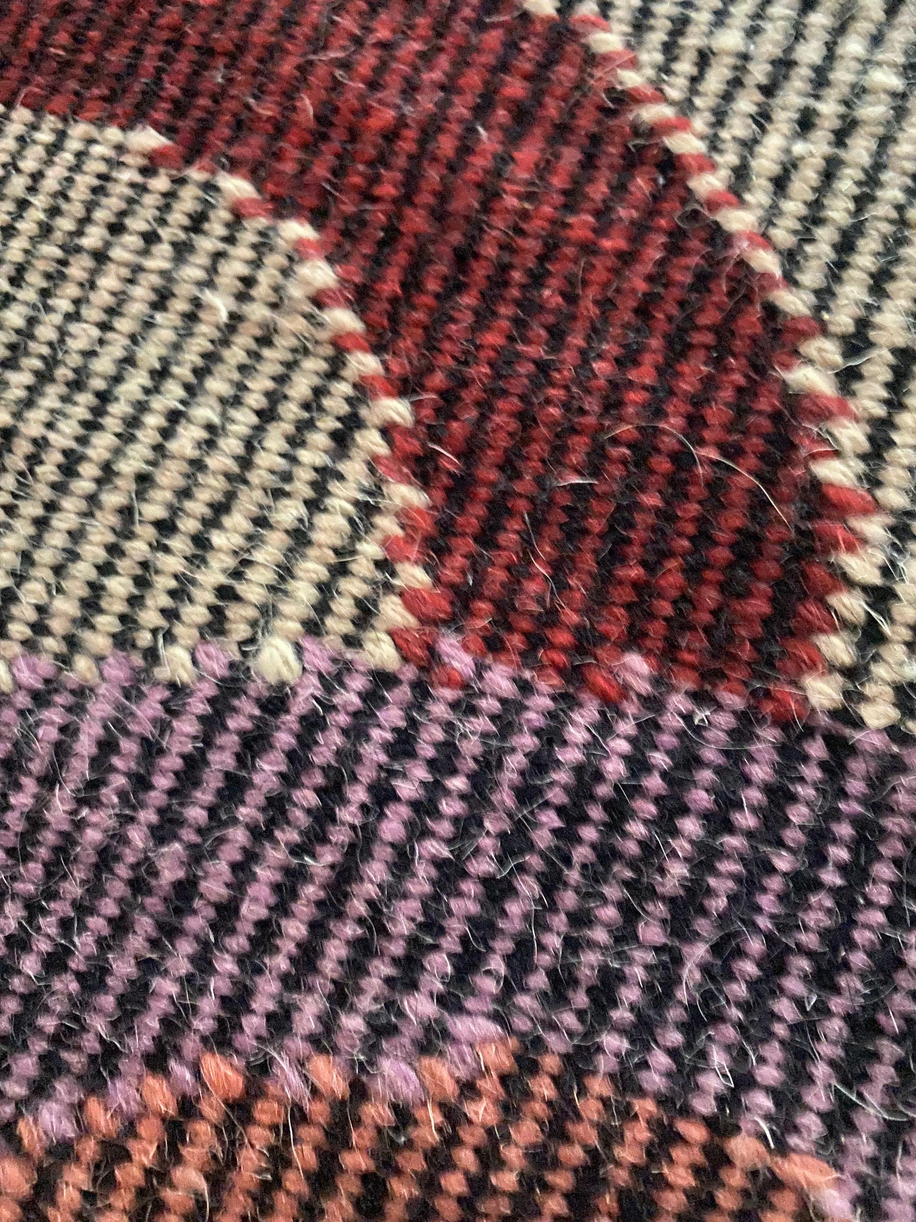 Hand-Woven Handwoven Signed Wool Tapestry For Sale