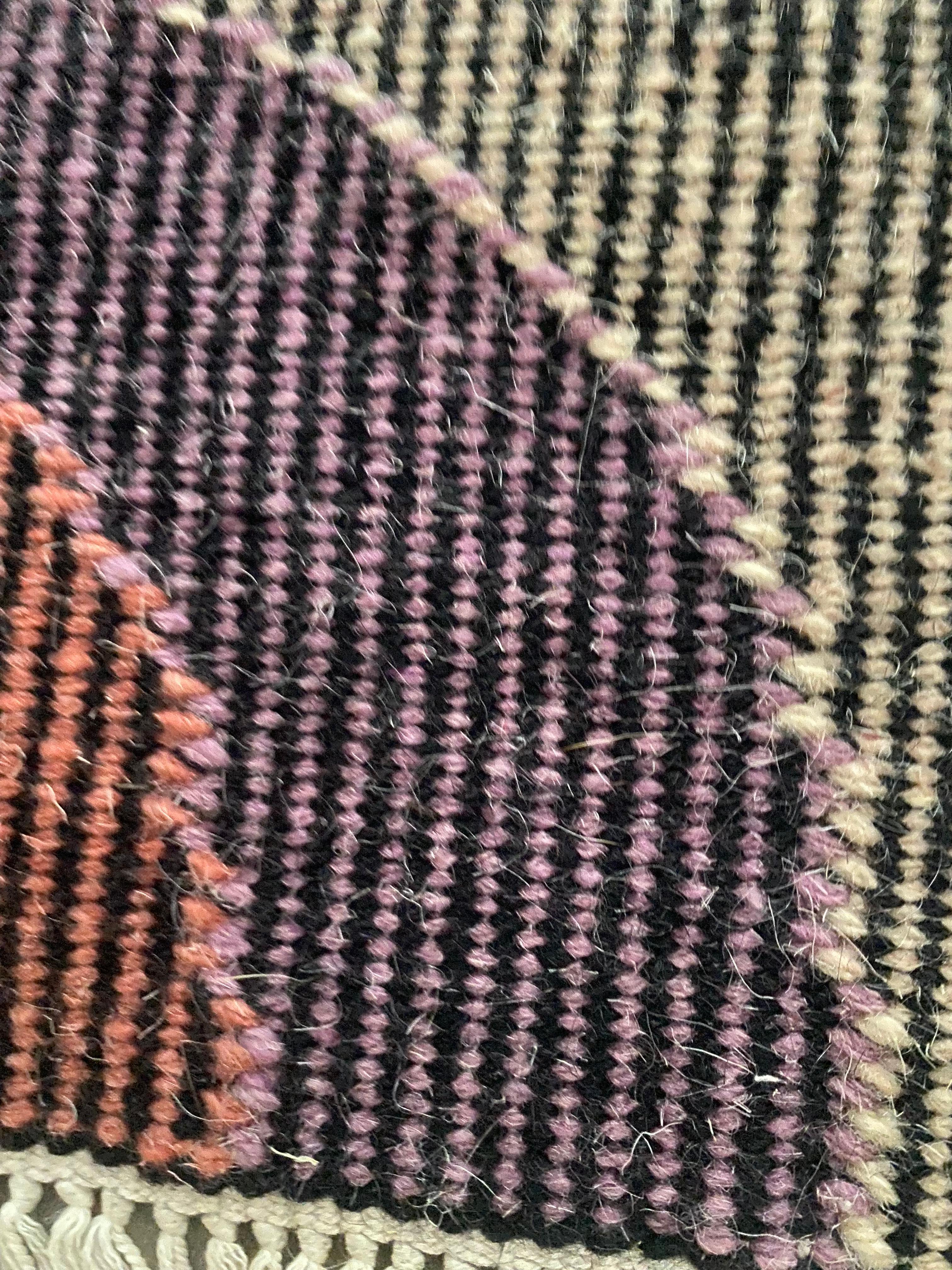 Handwoven Signed Wool Tapestry In Good Condition For Sale In Round Top, TX