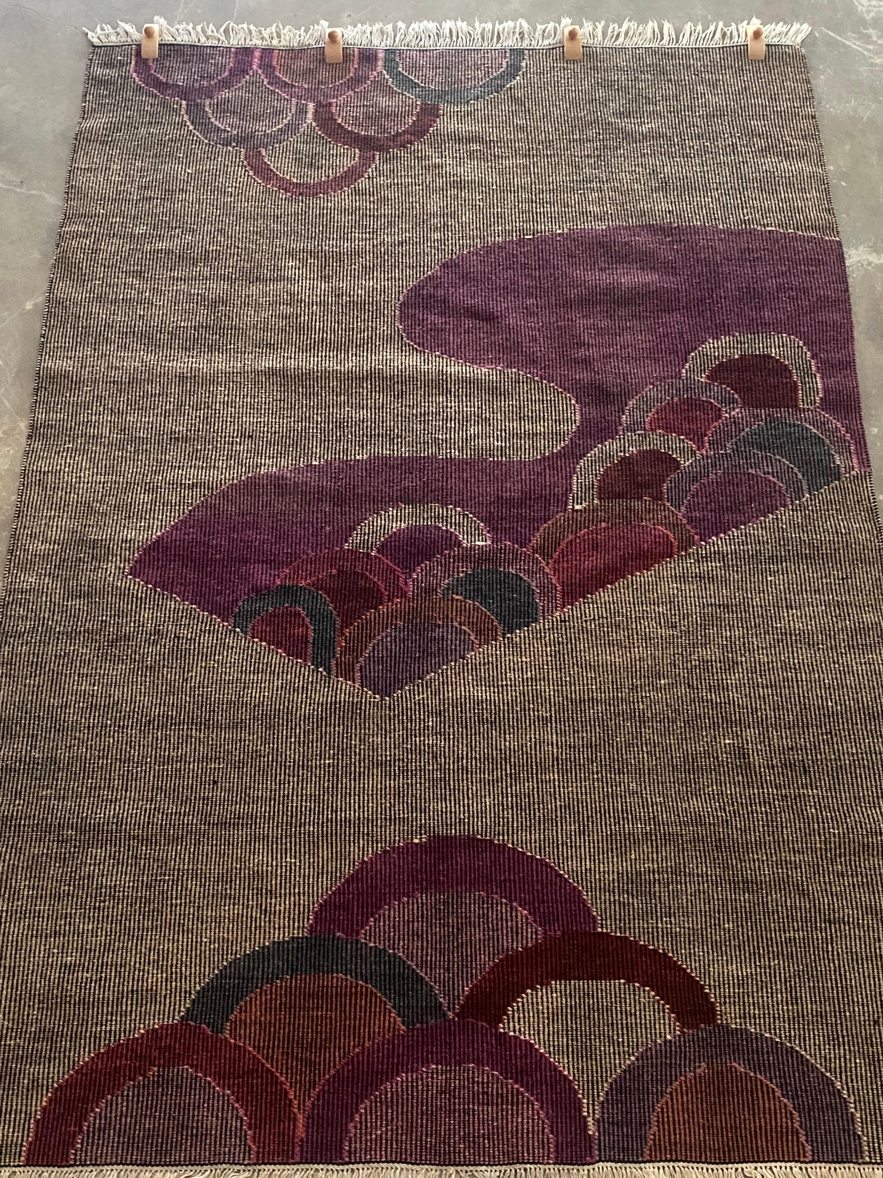 Handwoven Signed Wool Tapestry For Sale 5