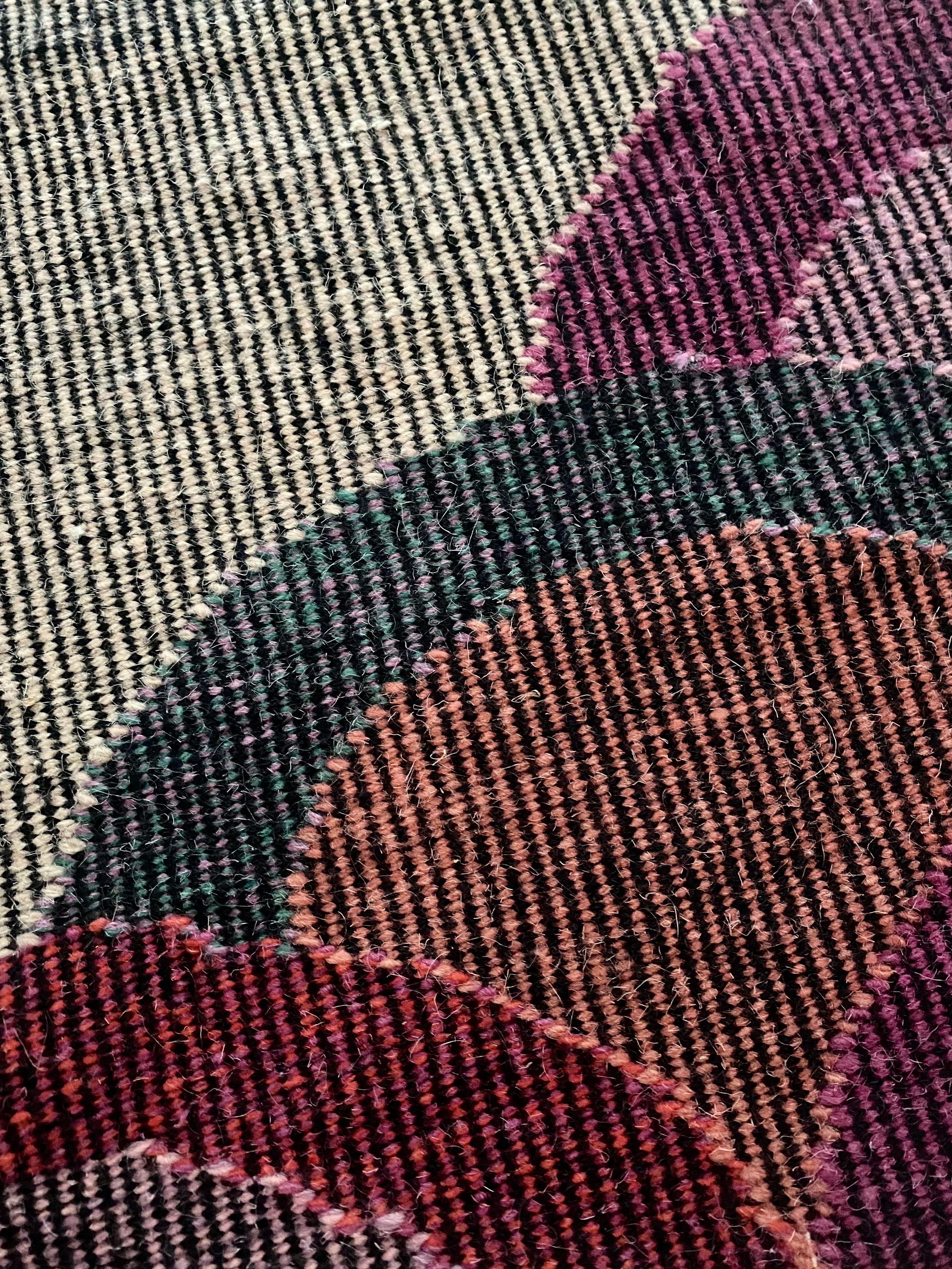American Handwoven Signed Wool Tapestry For Sale