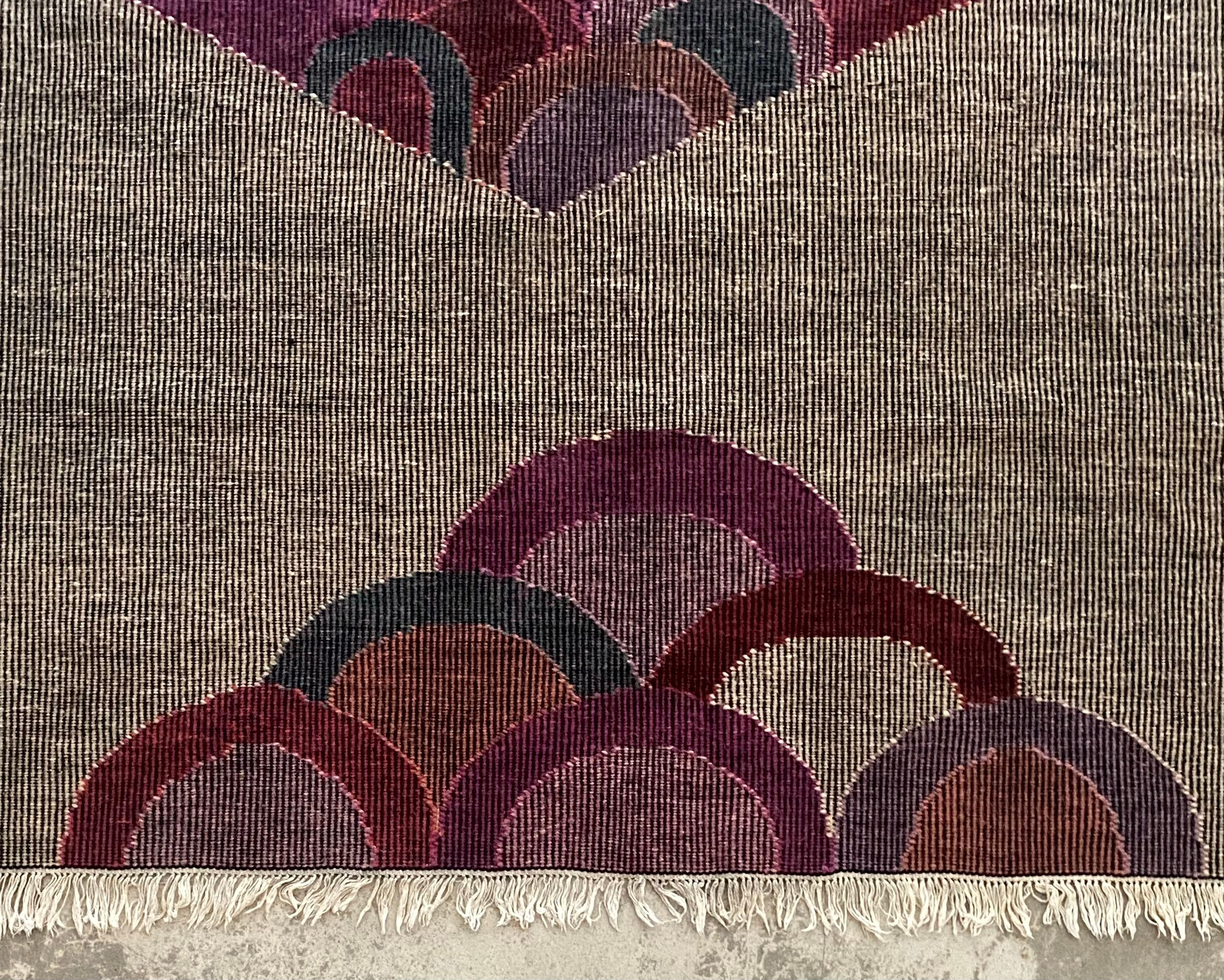 Handwoven Signed Wool Tapestry For Sale 6