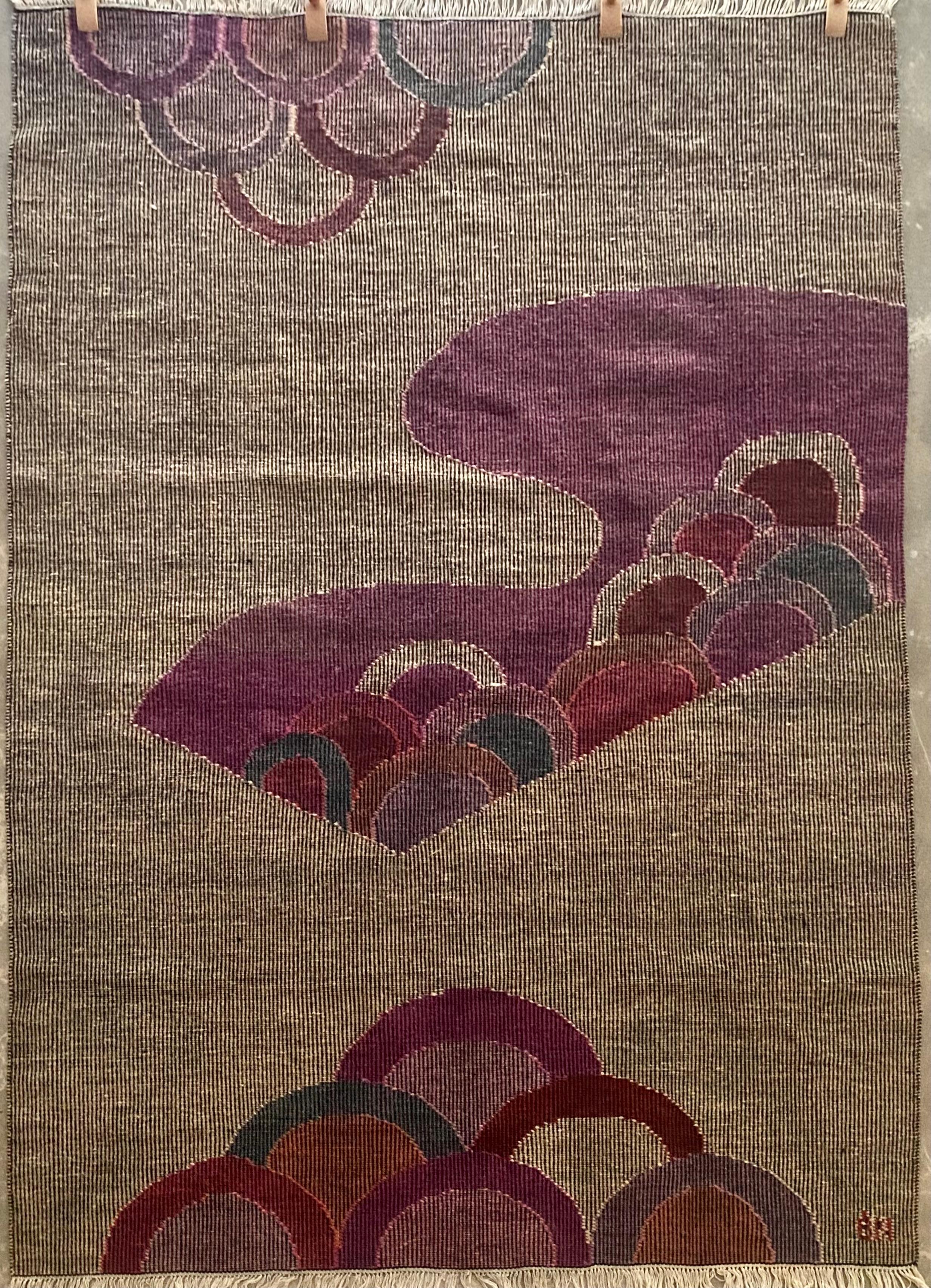 Handwoven Signed Wool Tapestry For Sale 8