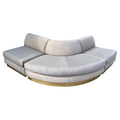Sectional Sofa with Brass Plinth Base