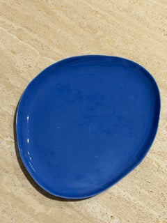 (11) Cerulean Blue Dinner Plates Wabi Sabi by Mud Studio (South Africa)