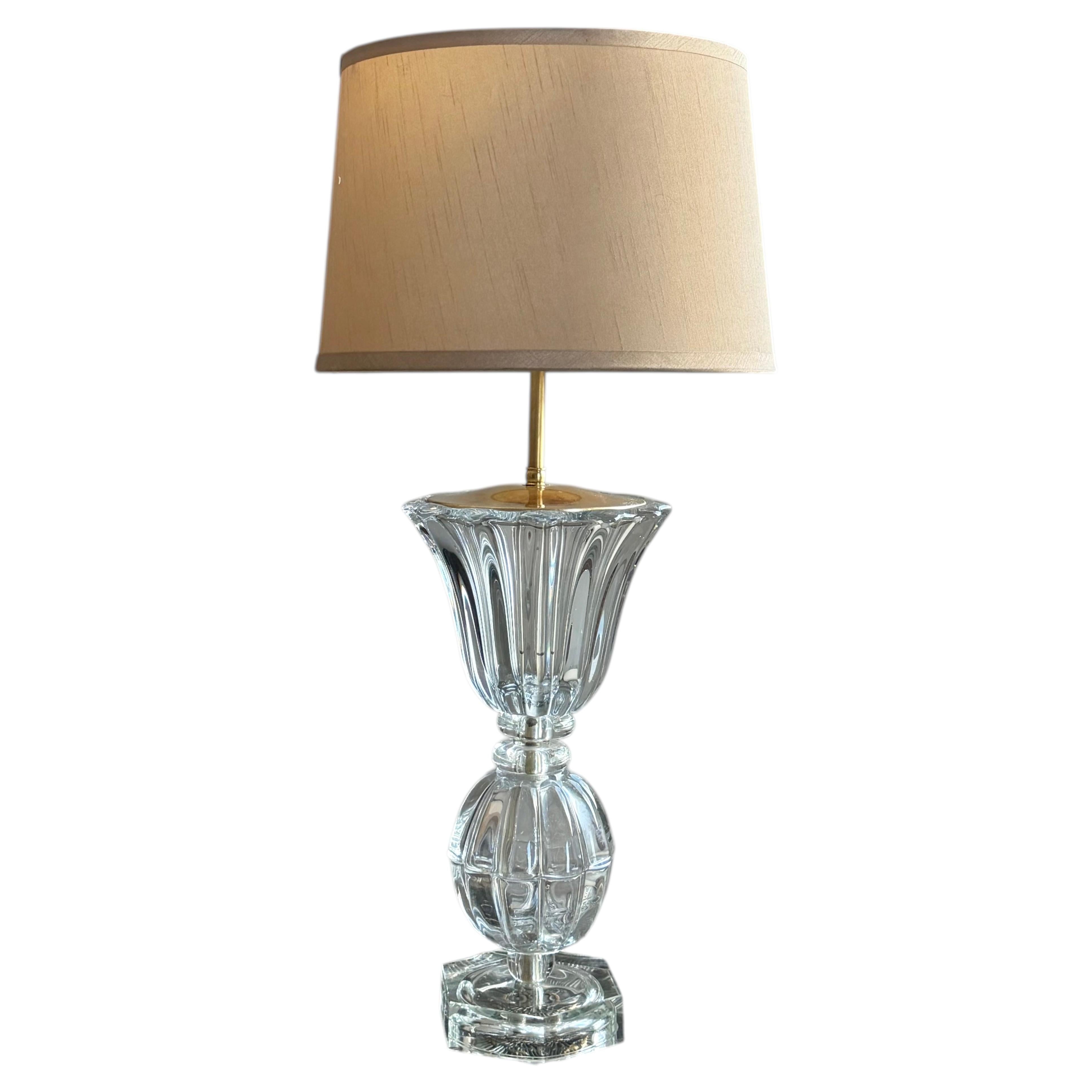 Vintage French Regency Crystal Art Verrier (Art Glass) Table Lamp Att Art Vannes