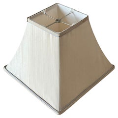 Stiffel Silk Handmade Lamp Shade in Soft Tan Dove Gray Traditional Transitional