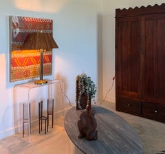Tischlampe im Paavo-Tynell-Stil mit gespaltenem Schirm, organisch-modern, aus Messing, im skandinavischen Stil