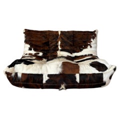 Divano a due posti in pelle di mucca Togo di Michel Ducaroy per Ligne Roset