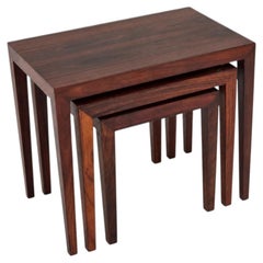 Mesitas apilables de palisandro de Severin Hansen, Haslev Møbelsnedker, Dinamarca, década de 1960
