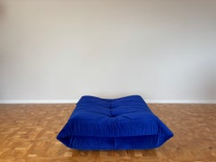 Cobalt blue Togo pouf ottoman by Michel Ducaroy for Ligne Roset