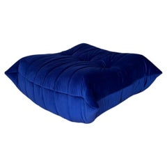 Cobalt blue Togo pouf ottoman by Michel Ducaroy for Ligne Roset